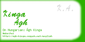 kinga agh business card